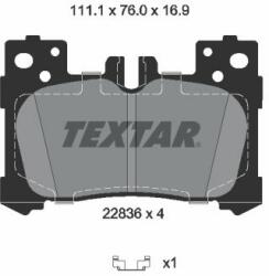 TEXTAR fékbetétkészlet, tárcsafék TEXTAR 2283601 (2283601)