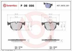 BREMBO fékbetétkészlet, tárcsafék BREMBO P 06 056X (P 06 056X)