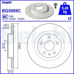 DELPHI féktárcsa DELPHI BG5069C (BG5069C)