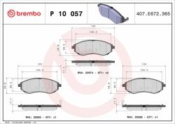 BREMBO fékbetétkészlet, tárcsafék BREMBO P 10 057 (P 10 057)