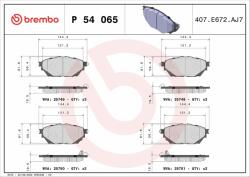 BREMBO fékbetétkészlet, tárcsafék BREMBO P 54 065 (P 54 065)