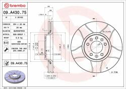 BREMBO féktárcsa BREMBO 09. A430.75 (09.A430.75)
