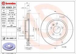 BREMBO féktárcsa BREMBO 09. N363.31 (09.N363.31)