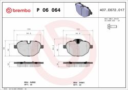 BREMBO fékbetétkészlet, tárcsafék BREMBO P 06 064X (P 06 064X)