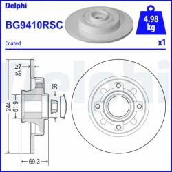 DELPHI Tarcza Hamulcowa Tyl Z Loz (bg9410rsc)