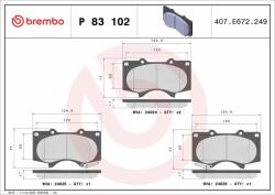 BREMBO fékbetétkészlet, tárcsafék BREMBO P 83 102X (P 83 102X)