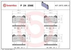 BREMBO fékbetétkészlet, tárcsafék BREMBO P 24 256E (P 24 256E)