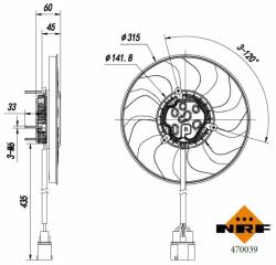 NRF ventilátor, motorhűtés NRF 470039