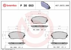 BREMBO fékbetétkészlet, tárcsafék BREMBO P 30 053 (P 30 053)