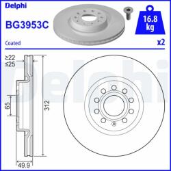 DELPHI Tarcza Ham. Audi A3 (bg3953c)