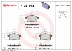 BREMBO fékbetétkészlet, tárcsafék BREMBO P 28 072X (P 28 072X)