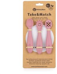 Petite&Mars TAKE&MATCH Szilikon gyakorló kanál szett, 3db, rózsaszín
