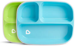 Munchkin Splash csúszásmentes aljú tányér szett 6hó, 2db, kék-zöld