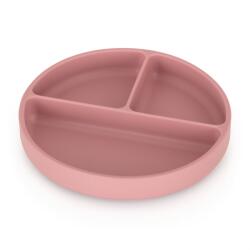 Petite&Mars TAKE&MATCH Szilikon osztott tányér, kerek, rózsaszín