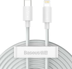 Baseus Cablu de Date Baseus Simple Wistom Data Kit USB-C to Lightning PD 20W (2PCS/Set) 1.5m Alb (19262)
