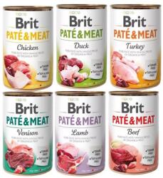 Brit Pate&Meat Vegyes ízek 6x400 g kutya pástétom