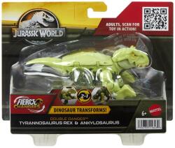 Mattel Dinozaur Transformabil Tyrannosaurus Rex Si Ankylosaurus Verde Figurina