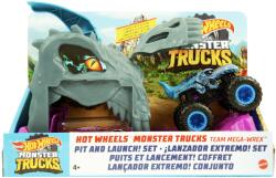 Mattel Lansator Monster Truck Team Mega Wrex Cu Doua Masinute