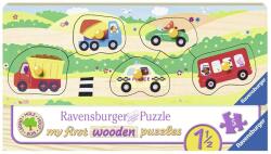 Ravensburger Puzzle Lemn Cu Vehicule, 5 Piese (RVSPC03236)