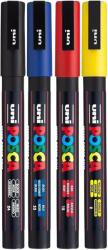 uni Set 4 markere, Posca PC-3M varf fin, Culori de baza (182634672)