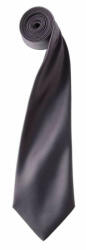 Premier Uniszex Premier PR750 Colours Collection' Satin Tie -Egy méret, Dark Grey