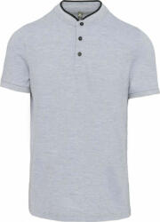 Kariban Férfi galléros póló Kariban KA223 Men'S Short Sleeve polo Shirt With Mandarin Collar -3XL, Oxford Grey/Black
