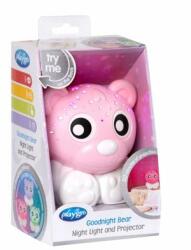 Playgro - Lampă pentru ursuleț pentru culcare cu proiector roz-alb (0188119)
