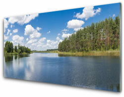  tulup. hu Üvegkép Lake Forest Landscape 140x70 cm 2 fogas