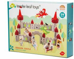 Tender Leaf Set de joaca din lemn Castelul Dragonului, Tender Leaf Toys, 59 piese