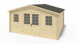 Atlana Hétvégi ház 5x4 méter kezeletlen natúr fa 20 m2 alapterületű könnyűszerkezetes készház