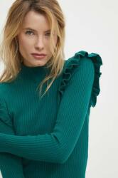 ANSWEAR pulover femei, culoarea verde, light, cu turtleneck BBYH-SWD01I_77X