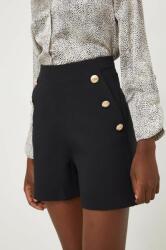 Answear Lab pantaloni scurti femei, culoarea negru, neted, high waist BMYX-SZD031_99X