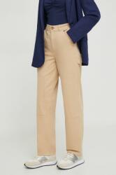Pepe Jeans pantaloni Betsy femei, culoarea bej, drept, medium waist PPYH-SPD0BJ_80X