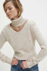 ANSWEAR pulover de lana culoarea bej, cu guler BBYH-SWD01N_80X
