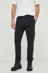 Pepe Jeans pantaloni barbati, culoarea negru, cu fason cargo PPYH-SPM079_99X