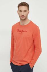 Pepe Jeans tricou din bumbac Eggo barbati, culoarea portocaliu, cu imprimeu PPYH-BUM01B_32X