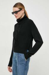 LIU JO pulover de lana femei, culoarea negru, cu guler 9BYX-SWD0BJ_99X