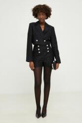 Answear Lab pantaloni scurti femei, culoarea negru, neted, high waist BBYH-SZD004_99X
