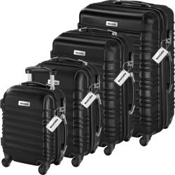 tectake 404993 bőrönd mila 4 drb. készlet kemény tok poggyászmérleggel - fekete