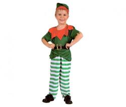 Junior - Costum pentru copii Elf (tricou, pantaloni, curea, șapcă), mărimea 92/104 cm (5901238635802)