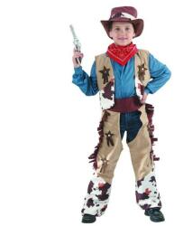 Junior - Costum pentru copii Cowboy (vestă, jambiere, șapcă, eșarfă), mărimea 110/120 cm (5901238621843)