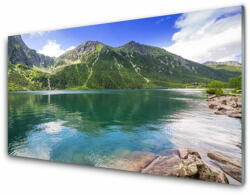 tulup. hu Fali üvegkép Mountain Lake Landscape 100x50 cm 4 fogas