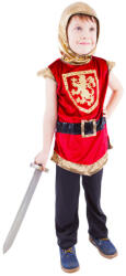 Rappa - Costum pentru copii cavaler cu stema, roșu (S) (8590687157132) Costum bal mascat copii
