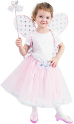 Rappa - Costum copii fustă tutu zână roz cu aripi strălucitoare e-packaging (8590687220379) Costum bal mascat copii