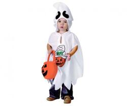 Junior - Costum pentru copii Little Ghost (costum, sac de dovleac) mărimea 92/104 cm (5901238672180) Costum bal mascat copii