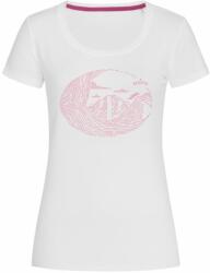 Bontis Női póló MOUNTAINS - Fehér / rózsaszín | XL (TRI-W-MOUNT-blo-pink-XL)