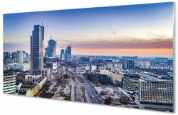 tulup. hu Akrilkép Körkép Varsó felhőkarcolók napkelte 120x60 cm 4 fogas