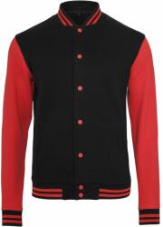 Build Your Brand Férfi baseball felső College - Fekete / piros | XL (BY015-1000035766)