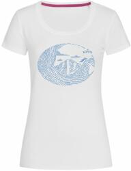 Bontis Tricou damă MOUNTAINS - Albă / albastră | S (TRI-W-MOUNT-blo-blue-S)