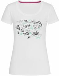 Bontis Tricou damă SPORT - Albă / verde | L (TRI-W-SPORT-whi-green-L)